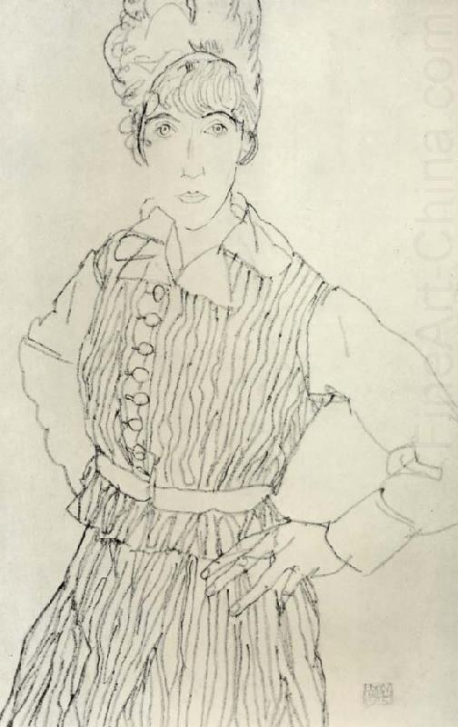 Portrait of Edith Schiele Standing, Egon Schiele